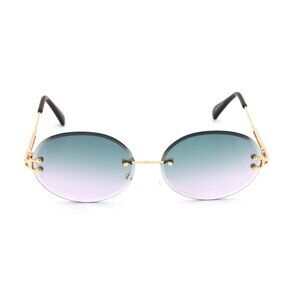 Women Men Sunglasses Hip Hop Shades Metal Gold Frameless‎ Vintage Retro Lentes